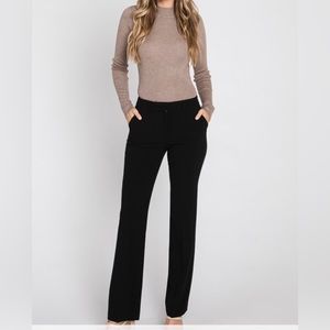 New Dress Pants Classic Black Vintage Flare Career Pockets Sleek S M L Creases